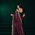 Wine thread work net party wear saree with velvet blouse
