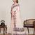Cream printed linen designer saree with blouse