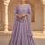 Lavender sequins & zari embroidered soft georgette stitched anarkali set