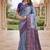 Blue rama silk blend jacuard work designer party wear saree with unstitched blouse piece
