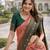 Green gajri silk blend jacuard work designer party wear saree with unstitched blouse piece