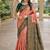 Green gajri silk blend jacuard work designer party wear saree with unstitched blouse piece