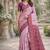 Wine purple silk blend jacuard work designer party wear saree with unstitched blouse piece