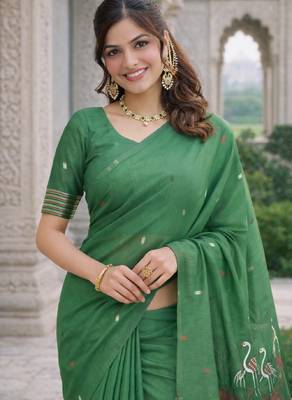 Gajri lillen saree with unstitched blouse piece 1
