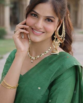 Gajri lillen saree with unstitched blouse piece 4