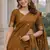 Mustard lillen jacuard work designer party wear saree with unstitched blouse piece
