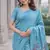 Rama lillen jacuard work designer party wear saree with unstitched blouse piece