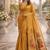 Rust lillen jacuard work designer party wear saree with unstitched blouse piece