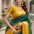 Yellow green silk blend jacuard work designer party wear saree with unstitched blouse piece