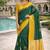 Yellow green silk blend jacuard work designer party wear saree with unstitched blouse piece