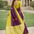 Yellow wine silk blend jacuard work designer party wear saree with unstitched blouse piece