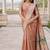 Beige silk blend jacuard work designer party wear saree with unstitched blouse piece