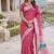 Gajri silk blend jacuard work designer party wear saree with unstitched blouse piece