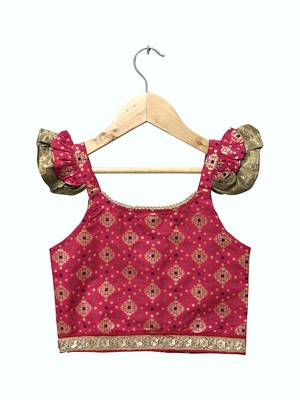 Pink & yellow embellished polyester top with  sharara ethnic wear 3
