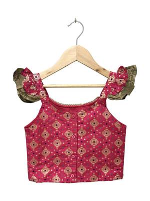Pink & yellow embellished polyester top with  sharara ethnic wear 4