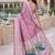 Light pink silk blend jacuard work designer party wear saree with unstitched blouse piece