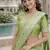 Parrot green silk blend jacuard work designer party wear saree with unstitched blouse piece