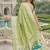 Parrot green silk blend jacuard work designer party wear saree with unstitched blouse piece