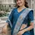 Rama silk blend jacuard work designer party wear saree with unstitched blouse piece
