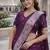 Wine silk blend jacuard work designer party wear saree with unstitched blouse piece