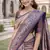 Blue rama silk blend jacuard work designer party wear saree with unstitched blouse piece