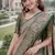 Green gajri silk blend jacuard work designer party wear saree with unstitched blouse piece