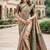 Green gajri silk blend jacuard work designer party wear saree with unstitched blouse piece