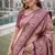 Wine beige silk blend jacuard work designer party wear saree with unstitched blouse piece