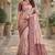 Wine beige silk blend jacuard work designer party wear saree with unstitched blouse piece