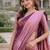 Purple wine silk blend jacuard work designer party wear saree with unstitched blouse piece