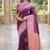 Purple wine silk blend jacuard work designer party wear saree with unstitched blouse piece
