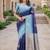 Rama blue silk blend jacuard work designer party wear saree with unstitched blouse piece