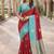 Rama red silk blend jacuard work designer party wear saree with unstitched blouse piece