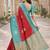 Rama red silk blend jacuard work designer party wear saree with unstitched blouse piece
