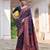 Navy blue soft pashmina silk meena zari woven saree with blouse
