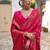Pink soft pashmina silk meena zari woven saree with blouse