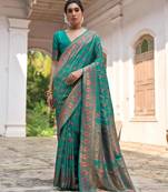 Rama soft pashmina silk meena zari woven saree with blouse