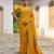 Yellow soft pashmina silk meena zari woven saree with blouse