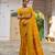 Yellow soft pashmina silk meena zari woven saree with blouse