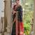 Black soft raw silk zari woven saree with blouse