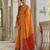 Orange soft raw silk zari woven saree with blouse