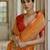 Orange soft raw silk zari woven saree with blouse