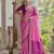 Pink soft raw silk zari woven saree with blouse