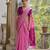 Pink soft raw silk zari woven saree with blouse