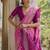 Pink soft raw silk zari woven saree with blouse