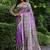 Purple soft tussar silk madhubani printed saree with blouse