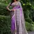Purple soft tussar silk madhubani printed saree with blouse
