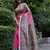 Pink soft tussar silk madhubani printed saree with blouse