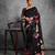Black soft tussar silk floral printed saree with blouse