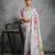 Grey soft tussar silk floral printed saree with blouse